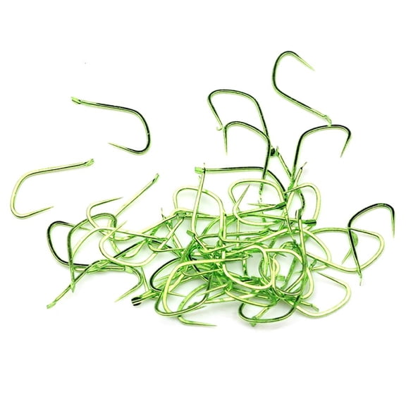 50Pcs Barbless Fishing Hook Fly Tying Hook Long Shank Beak Baits Holder Hook for Freshwater Saltwater Fishing