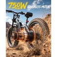 thumbnail image 2 of 750W Electric Bike for Adults 20 mph Max Speed E-Mountain Bikes 26" Adult Fat Tire E-Bikes with 48V 20AH Battery up to 70Miles Range, 7 Speed and Full Suspension off Road E Bike, UL2849 by SGS, 2 of 8