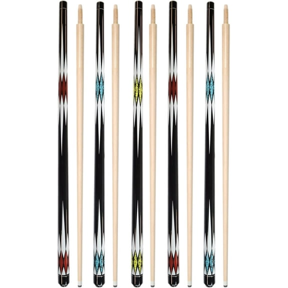 HAN'S  Set of 5 Pool Cues Billiard House Bar Pool Cue Sticks (DM(5pcs))