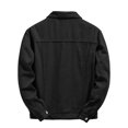 thumbnail image 5 of Hulanddfd Men's Denim Jacket Button Down Turn Down Collar Long Sleeve Casual Trucker Coat with Pockets Vintage Outerwear for Fall Winter Daily Wear Outdoor Travel Streetwear, 5 of 6