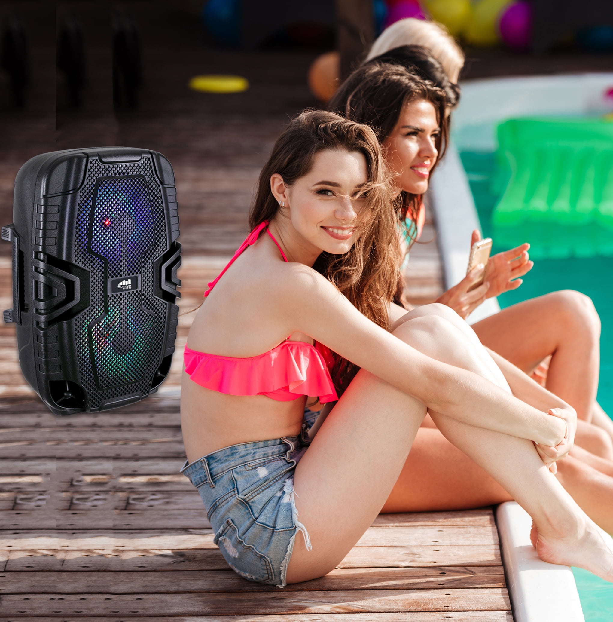 Naxa NDS-6008 Portable Dual 6.5-inch Bluetooth Speaker and Multi