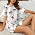 thumbnail image 4 of Wukai Umbrella Cat Women's Pajama Set,Short-Sleeve Top and Shorts with Elastic Waistband and Pockets for Loungewear, Yoga, and Casual Wear-X-Large, 4 of 8