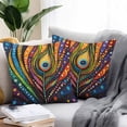 thumbnail image 2 of Colorful Peacock Outdoor Pillow Covers Pack of 2 Boho Abstract Feathers Polka Dots Waterproof Throw Pillow Covers Decorative Cushion Cases for Patio Garden Tent Balcony Couch 26x26 inch, 2 of 8