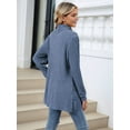 thumbnail image 4 of Long Sleeve Shirts for Women High Neck Casual Tunic Tops Blue L, 4 of 8