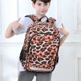 thumbnail image 6 of FORMRS Kids Backpack for School Unisex 17" Casual Bookbag Travel Daypack with Compartment Pockets, Orange Floral Leopard Pattern, 6 of 7