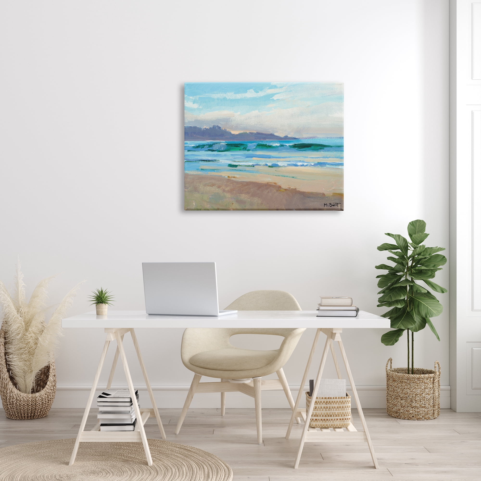 Stupell Industries Beach Side Wave Caps Soft Contemporary Landscape, 30 x 40, Designed by Marcia Burtt