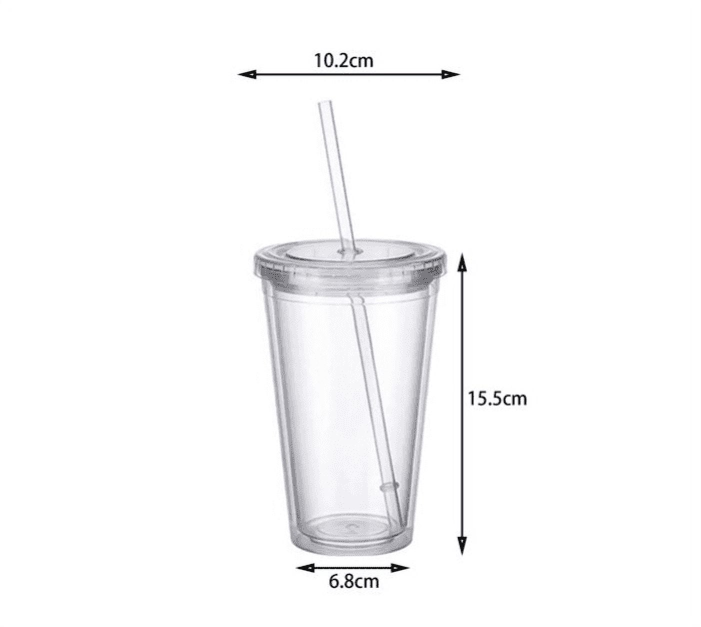 Ezhydrate Skinny Tumblers (4 Pack) - Mix- 16oz Matte Pastel Colored Acrylic Tumblers with Lids and Straws | Double Wall Plastic Tumbler with Lid and