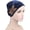 Navy Blue, variant on Women's Stretch Velvet Turban Hat Cancer Chemo Beanie Beaded Flower Hair Wrap Cap Headwear