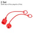 thumbnail image 3 of Unique Bargains 1' ID PVC Male Female Hydraulic Quick Coupling Dust Cap and Plug Kit, Red 2Set, 3 of 5