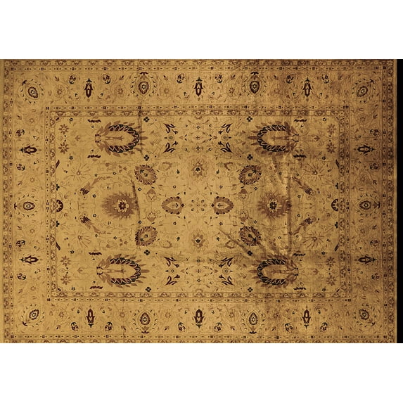 Ahgly Company Indoor Rectangle Oriental Brown Traditional Area Rugs, 7' x 9'