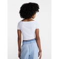 thumbnail image 3 of Weekend Academy Girls Wide Neck Knit Top with Short Sleeves, Sizes 4-18, 3 of 4