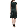 thumbnail image 3 of London Times V-neck ruched cap sleeve fluttering skirt velvet dress by Curated Brands, 3 of 3