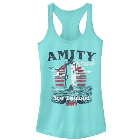 Junior's Jaws Amity Island Tourist Lighthouse  Racerback Tank Top