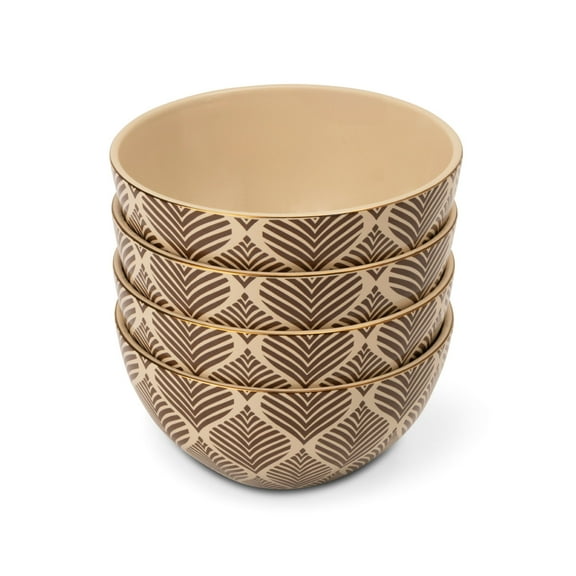 Thyme & Table 4-Pack Stoneware Cereal Bowls, Ocee Leaf