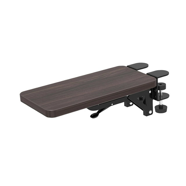 Yinanstore Support de Bras d'Ordinateur Carte d'Extension Support de Bras de Souris Robuste Support d'Accoudoir Pliable Support de Coude pour Bureau Maison Table Brun Foncé