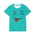 thumbnail image 2 of Amidoa Crewneck Boys Short Sleeve Cotton Graphic T-Shirts Summer Cute&nbsp; Casual Tee for Kids Mint Green,7 Years, 2 of 6