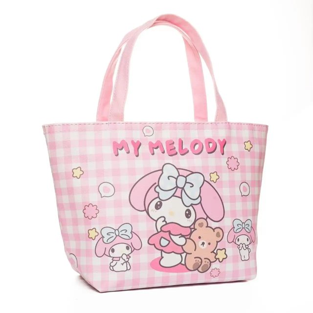 Handheld Large Capacity Portable Insulated Leather Picnic Bag Student Lunch Box Food Bag Hello Kitty Bag