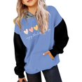 thumbnail image 1 of Children Long Sleeve Color Matching Printed Letters Hooded Fleece Sweater, 1 of 4