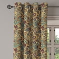 thumbnail image 2 of Ambesonne Paisley Grommet Curtain, Persian Hippie Florets, 50" x 108", Sand Brown Chocolate, 2 of 6