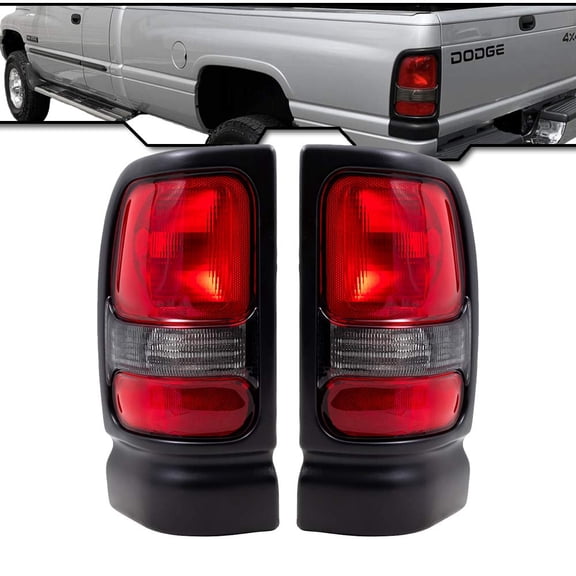 EPIC LIGHTING OE Style Halogen Tail Lights Assembly Replacement for DODGE 94-02 RAM PICKUP w o Sport Package [ CH2800122 CH2801122 55055265AC 55055264AC ] Pair