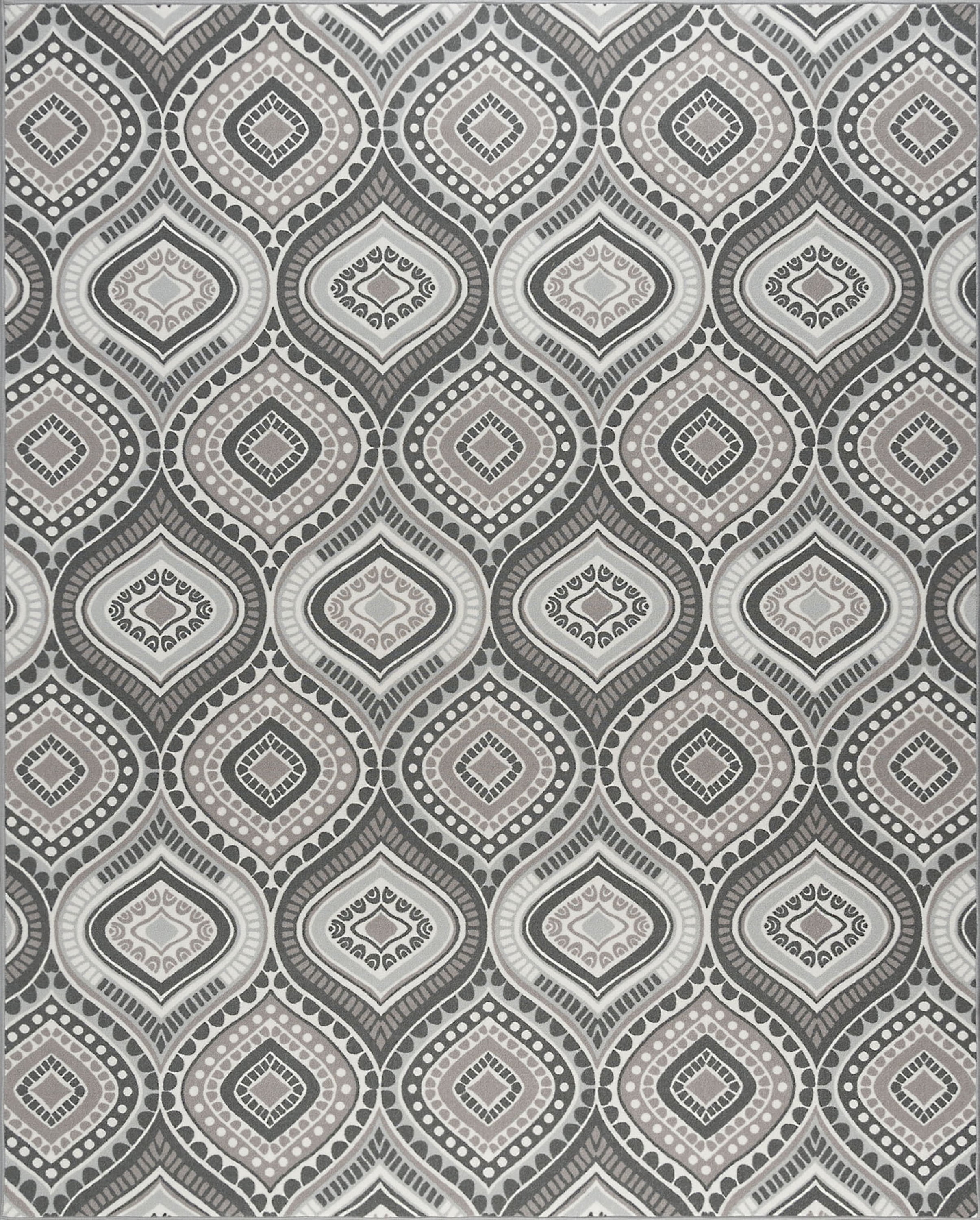 Contemporary Area Rug (3-Piece Rug Set: (5' x 7', 20'' x 60'', 20'' x 32'')) Geometric Charcoal, Gray Indoor Set Easy to Clean