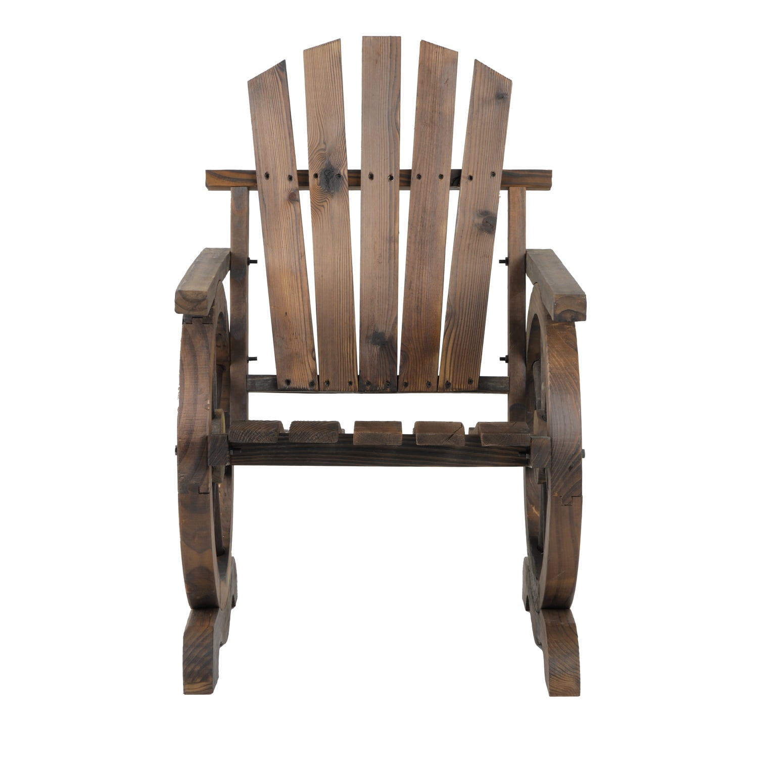 Outdoor Leisure Products 39" Farmhouse Wood Adirondack Chair in Mocha Brown