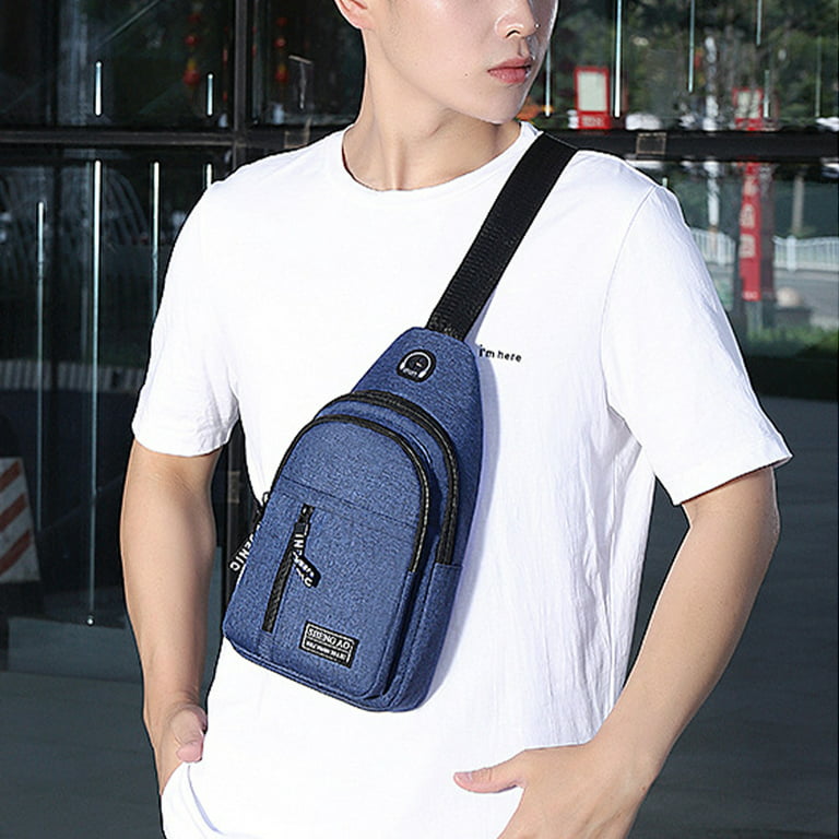 Seoky Rop Men Women Sling Bag Water Resistant Shoulder Chest Crossbody Bags  Sling Backpack with USB Charging Port