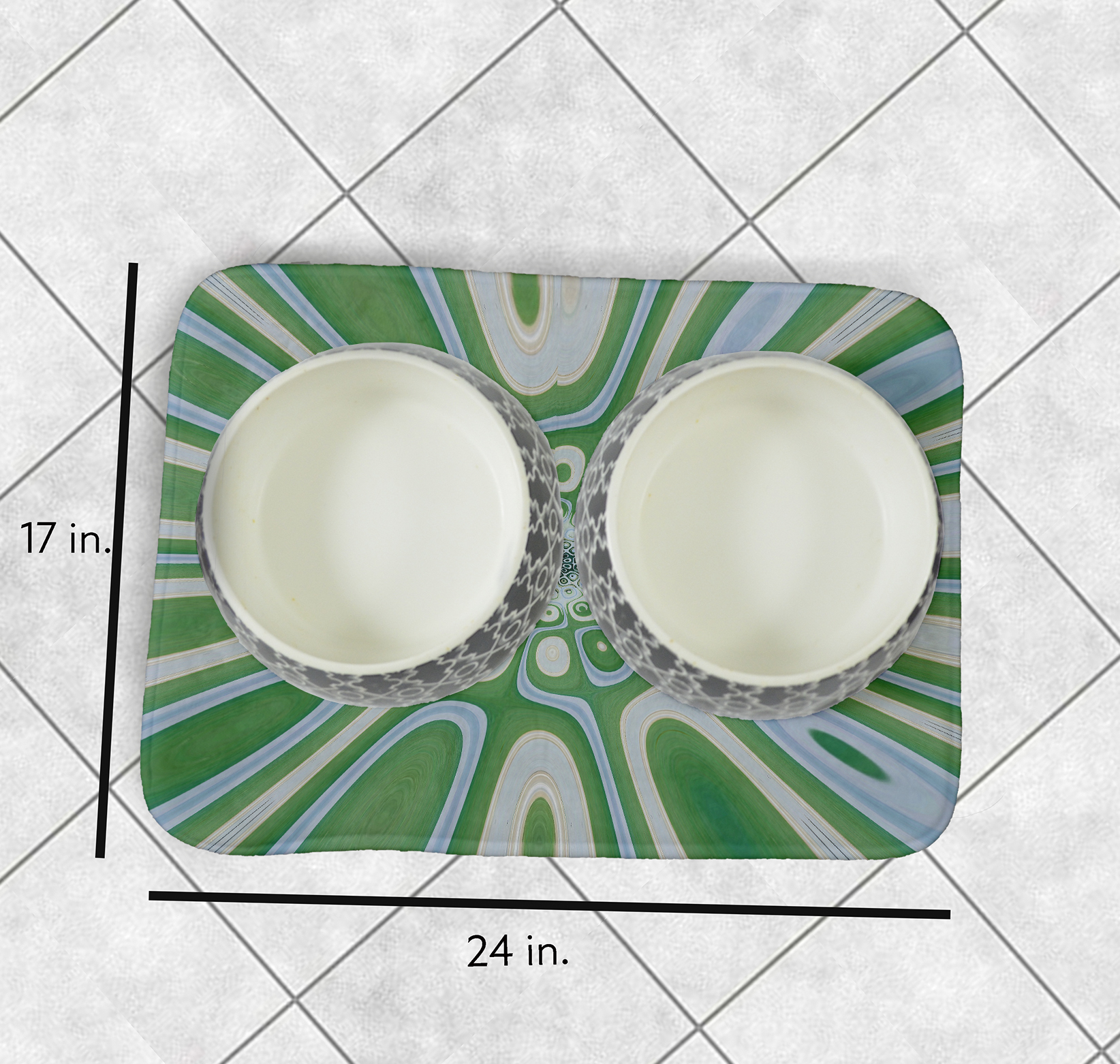 Simply Daisy Froggy Splash Pet Feeding Mat for Dogs and Cats