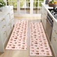 thumbnail image 4 of Kitchen Rugs Sets Of 2,Pink Christmas Gingerbread House Pattern Anti Fatigue Kitchen Mat Rugs Non Slip Washable,Decorative Kitchen Floor Mats for Kitchen,Sink,Laundry,17"X47", 4 of 5