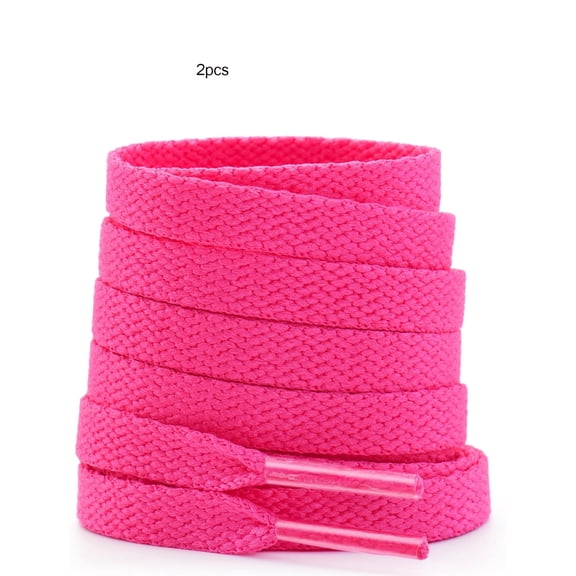 BZCOE Shoe Laces for Sneakers - 2 Pairs Flat Replacement Shoelaces | 5/16" Wide Shoe Strings for Low & High Tops Durable Shoes Laces