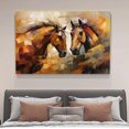 thumbnail image 4 of Dos caballos marrones se miran entre sí en estilo abstracto, póster en lienzo, decoración de dormitorio, paisaje deportivo, decoración de oficina, regalo, estilo marco, 20 x 30 cm, 4 of 8