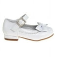 thumbnail image 2 of Mary Jane Dress Shoe Pumps for Girls Low Heel Hook Loop Buckle, White Patent (Size 12 Little Kid), 2 of 7