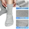 thumbnail image 3 of 4 Pairs Diabetic Socks for Men Women, Circulator Socks Cotton Crew Socks Loose Non Binding Extra Wide Top Neuropathy Socks, 3 of 6