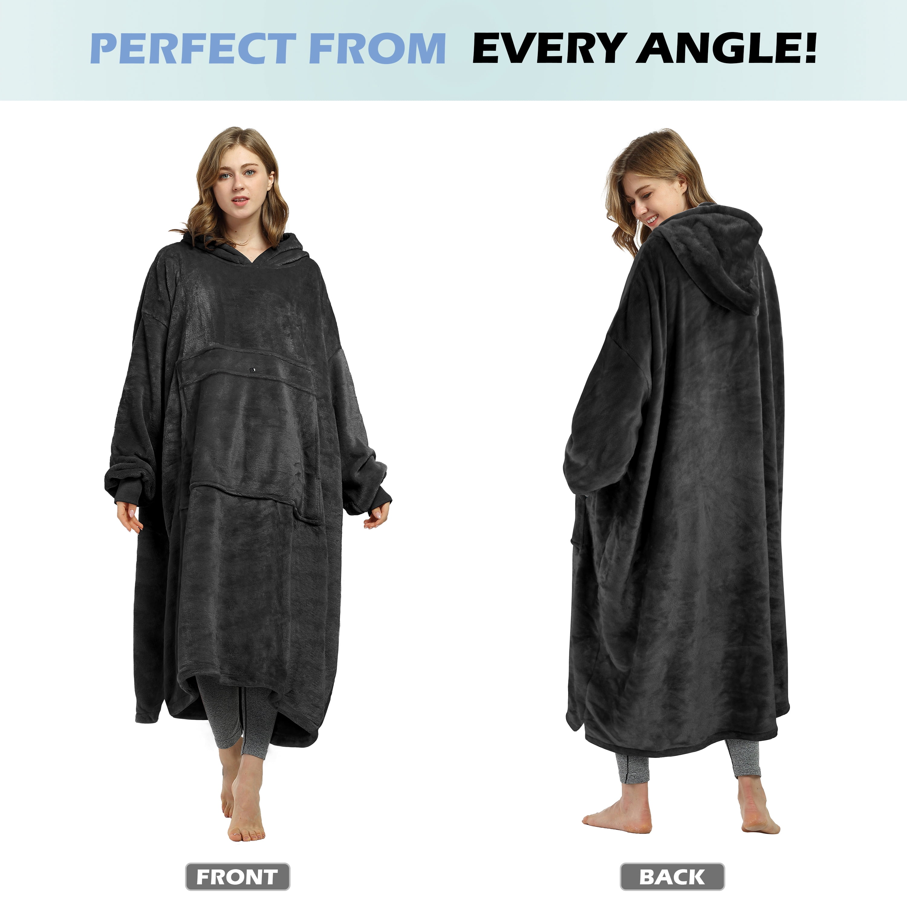 Catalonia Full Body Oversized Blanket Hoodie Sweatshirt, Extra Long Wearable Fleece Pullover, Gift for Adult Men Women Wife Girlfriend