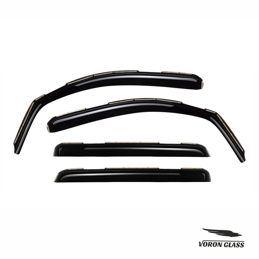 Voron Glass in-Channel Extra Durable Rain Guards for Trucks Toyota Tundra 2007-2021 CrewMax, Window Deflectors, Vent Window Visors, 4 Pieces - 220083