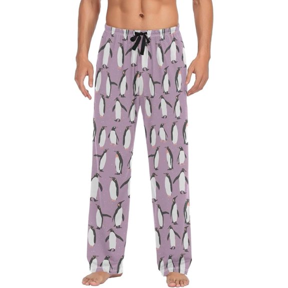 GZHJMY Penguin Pajama Pants for Men, Lounge Pants Lightweight Men Pajama Bottoms with Drawstring Pockets, Christmas New Year Birthday Gifts, X-Large