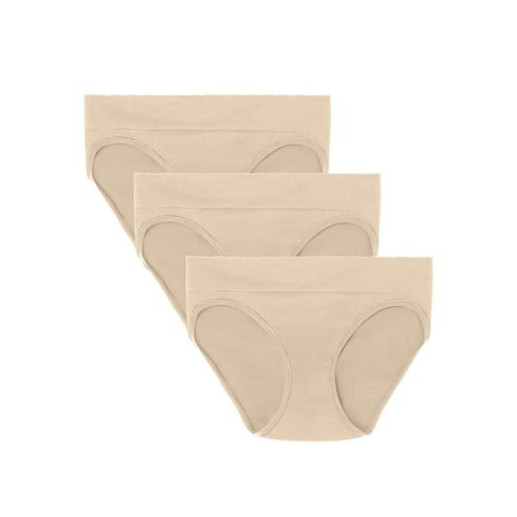 Vanity Fair Lingerie Women's No Pinch No Show Seamless Bikini Underwear, 3-Pack