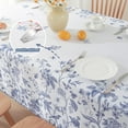 thumbnail image 2 of Blue and White Floral Tablecloth 60 x 84 Inch, Vintage Rectangle Table Cloth, Spill-Proof Stain Resistant Decorative Fabric Table Cover for Dining, Party, Picnic, 2 of 6