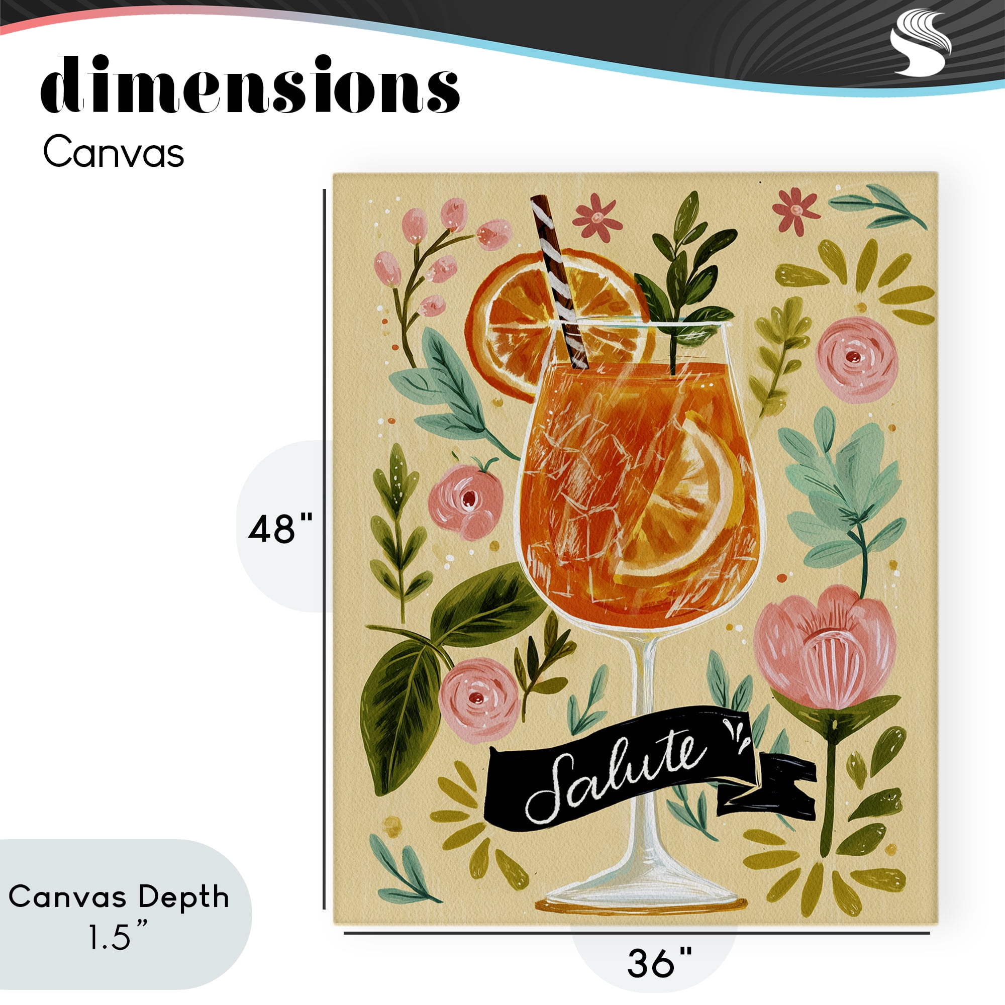 Stupell Industries Salute Citrus Cocktail Canvas Wall Art, design by Yen