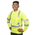thumbnail image 4 of 10-Pack of Cordova V5113XL Cor-Brite Type R, Class III, Lime Birdseye Mesh T-Shirt, Long Sleeves, Chest Pocket, 2-Inch Silver Reflective Tape, 3X-Large, 4 of 5