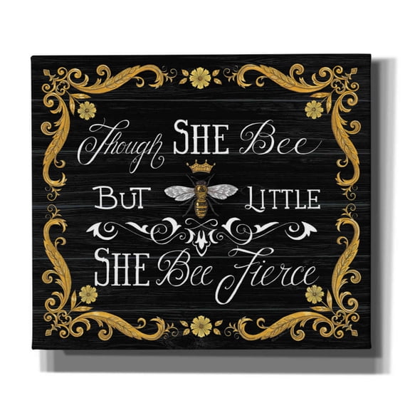 Epic Graffiti 'She Bee Fierce' by Deb Strain, Giclee Canvas Wall Art, 30"x26"