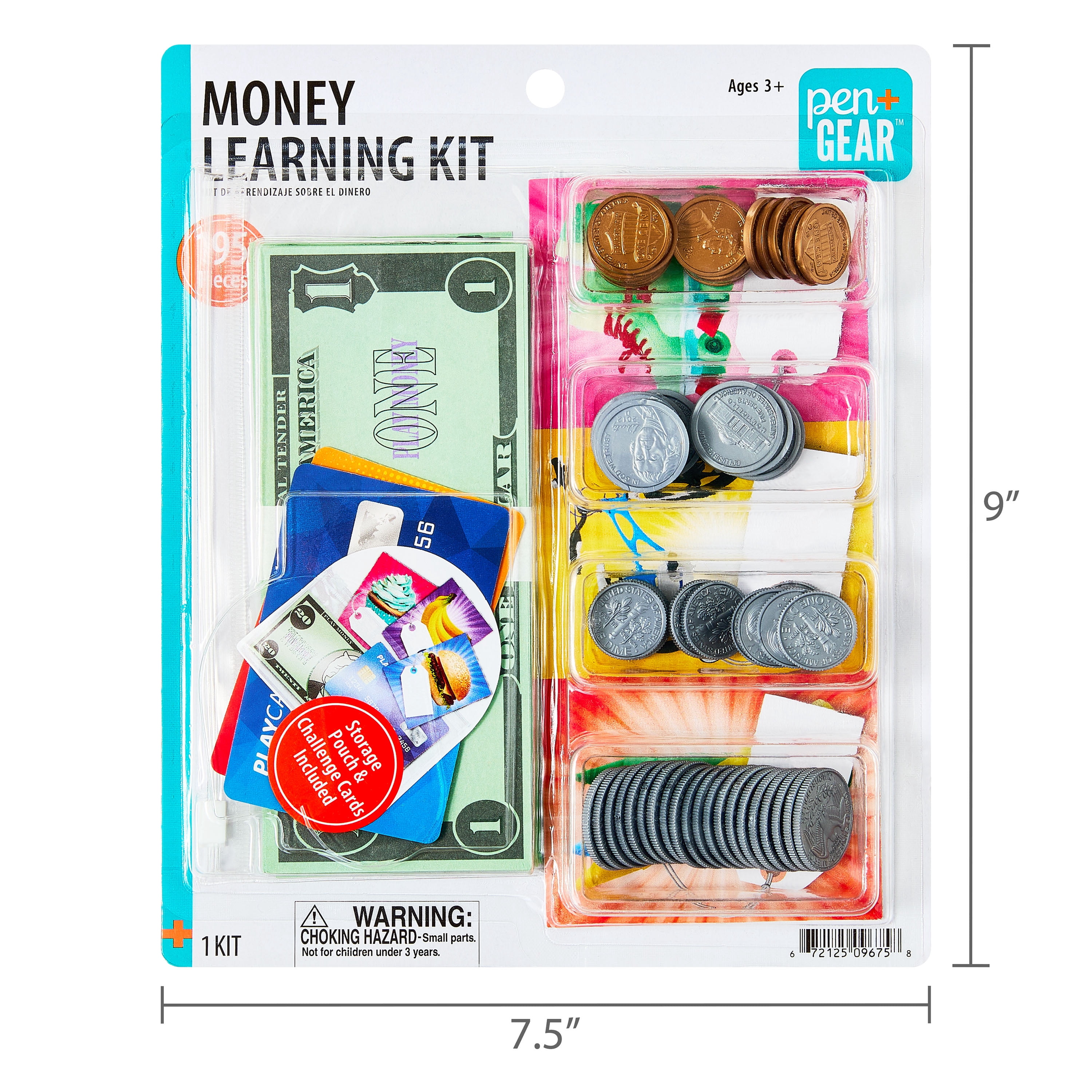 Pen+Gear Play Money Set for Kids for Pretend Play, Learning Math, Dollars & Making Change