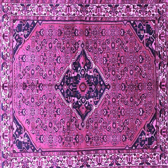 Ahgly Company Indoor Square Persian Purple Traditional Area Rugs, 7' Square