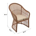 thumbnail image 6 of Abble 3 Pieces Patio Furniture Set Outdoor Patio Conversation Set Wicker Rattan 2-Person Seating Group Set with Coffee Table and Beige Cushions,- Natural, 6 of 8