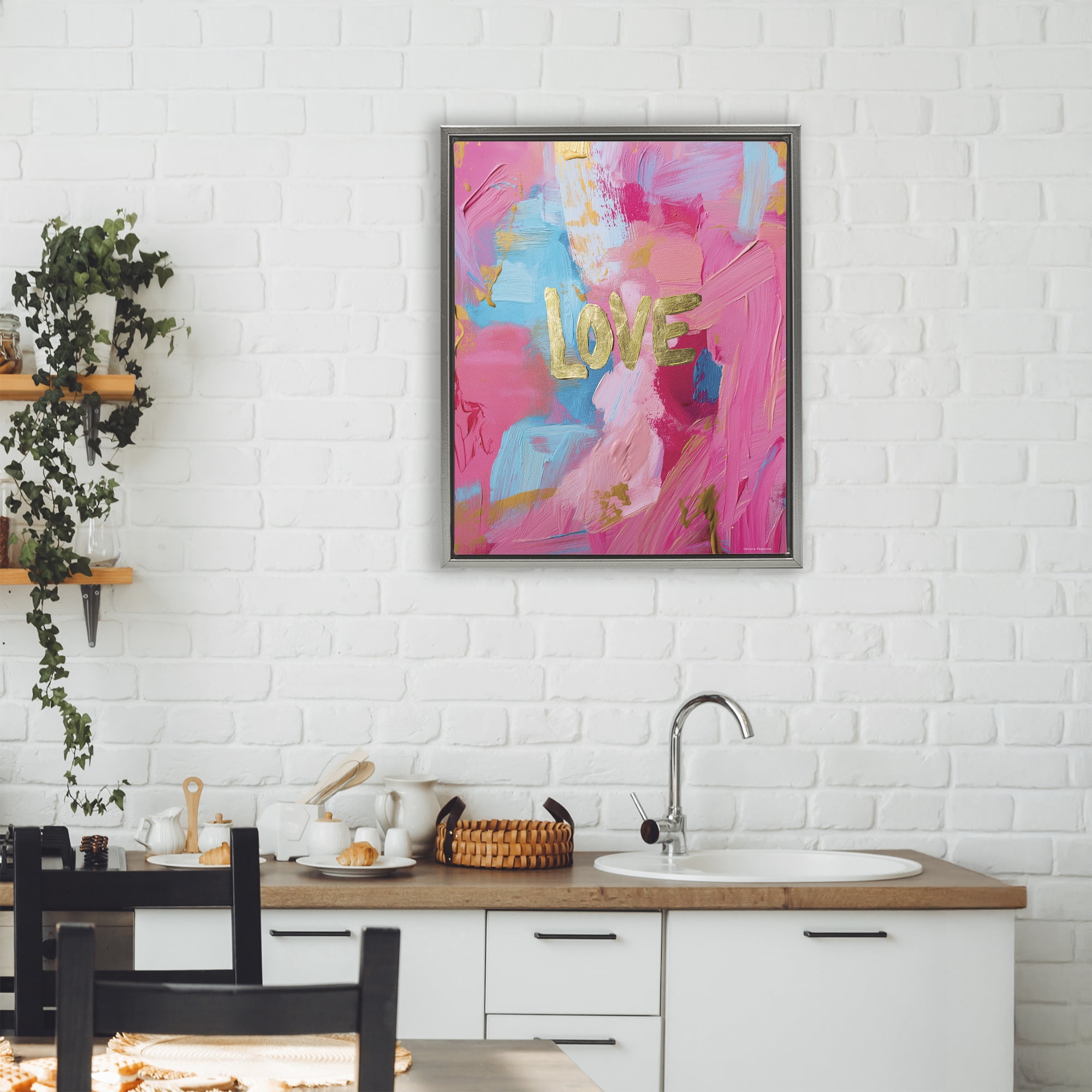 Stupell Industries Glam Love In Motion Gray Framed Floater Canvas Wall Art, design by Svetlana Aleynikova