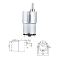 thumbnail image 2 of 12V Gear Motor High Torque Electric Speed Reduction Geared Motor Eccentric Output Shaft 37mm Diameter Gearb, 2 of 8