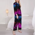 thumbnail image 3 of Sikiie Futuristic Purple Panther A、 Women's Long-Sleeve Shirt and Full-Length Bottom Pajama Set (s-xxl)-Large, 3 of 7