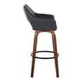 thumbnail image 5 of Mustang 30" Fixed-Height Barstool Set of 2, Bar Stools Swivel, Bar Chairs, Swivel Bar Stools Set of 2 with Back, Bar Stools for Kitchen Island (Black Faux Leather), 5 of 6