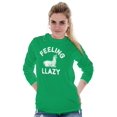 thumbnail image 4 of Feeling Llama Lazy Funny Animal Pun Long Sleeve TShirt Men Women Brisco Brands 3X, 4 of 6
