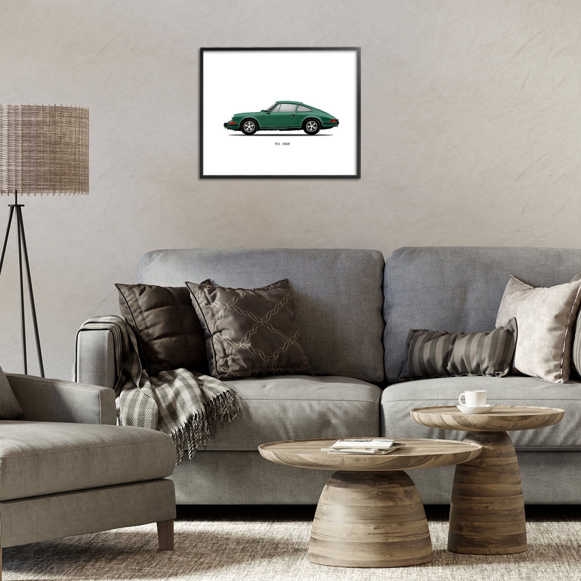 Stupell Industries Green Vintage Car Model Black Framed Giclee Art, design by Mark Rogan